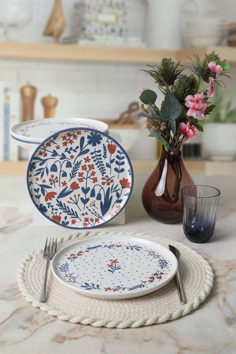 Hermia Juego de platos para postres Multicolor (4 piezas) de 22 cm